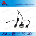 USB 2.0 to Seria DB9 RS232 Converter Cable fan out with 3.5mm audio jack